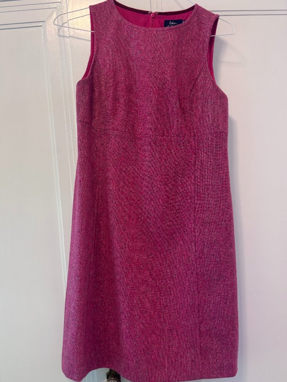 Boden pink tweed shift dress